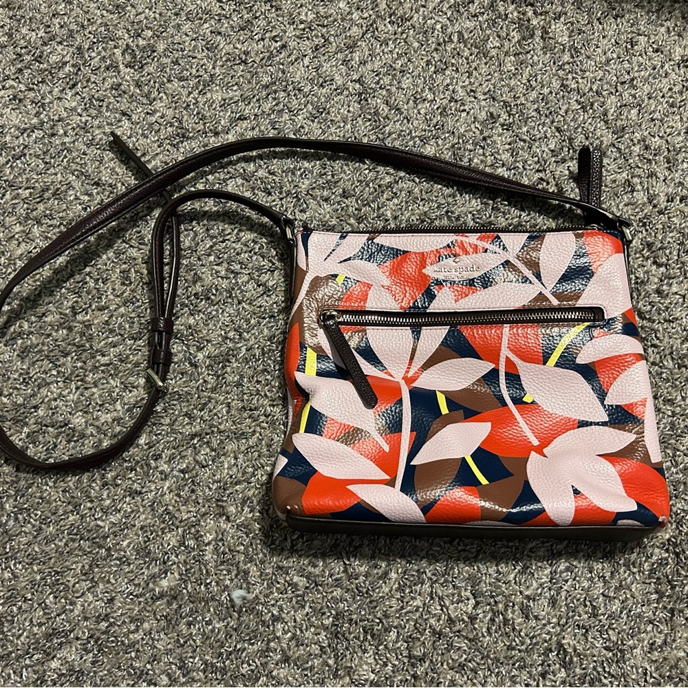 Kate Spade Multicolor Leaf Print Crossbody Bag